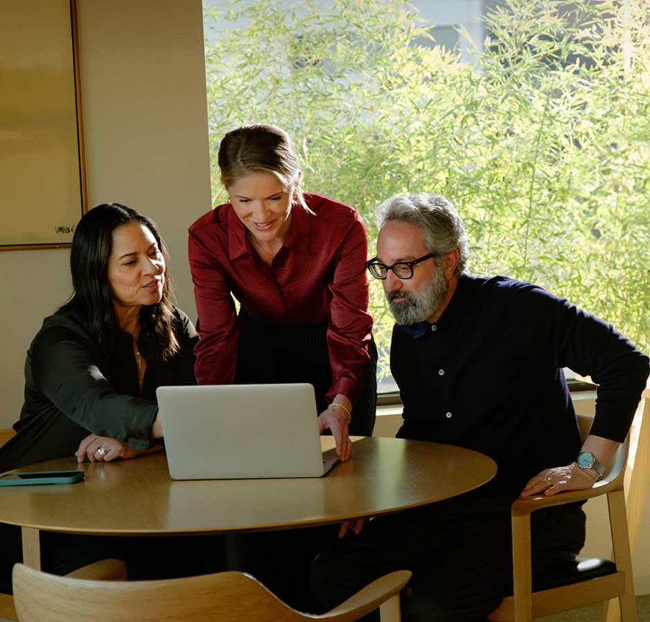 Financial advisor meeting with clients